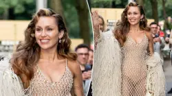 Miley Cyrus drips in crystals while turning heads with risqué sheer dress
